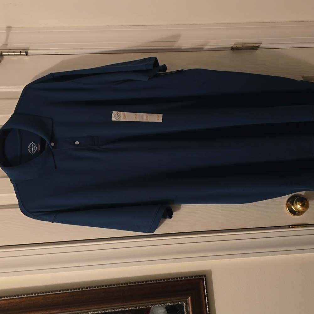 ST. JOHNS BAY MEN'S BIG AND TALL TEAL BLUE SHORT SLEEVE POLO SHIRT SIZE 2XLT - Picture 2 of 14